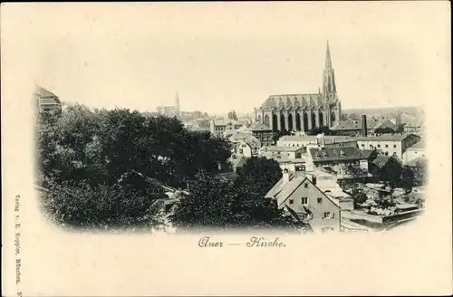 Ak Au Haidhausen München Bayern, Stadtansicht mit Mariahilfkirche, Auer Kirche