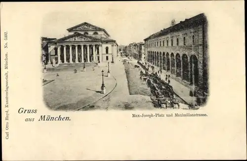 Ak München Bayern, Max Joseph Platz und Maximilianstraße