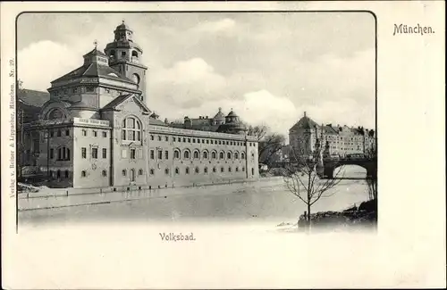 Ak Au Haidhausen München, Partie am Volksbad