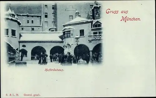 Ak München Bayern, Hof im Hofbräuhaus