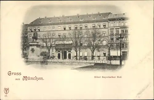 Ak München Bayern, Hotel Bayerischer Hof, Denkmal