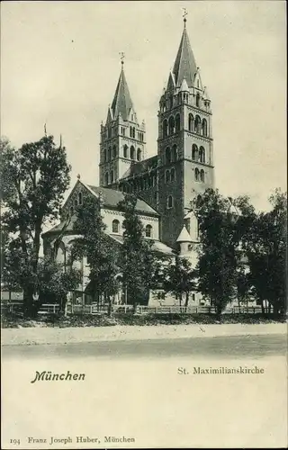 Ak Ludwigsvorstadt Isarvorstadt München, St. Maximilianskirche