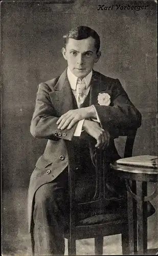 Ak Humorist Karl Vorberger, Portrait