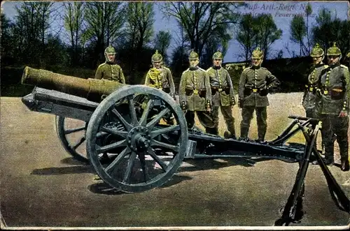 Ak Fuß Artillerie Regiment, Geschütz in Feuerstellung