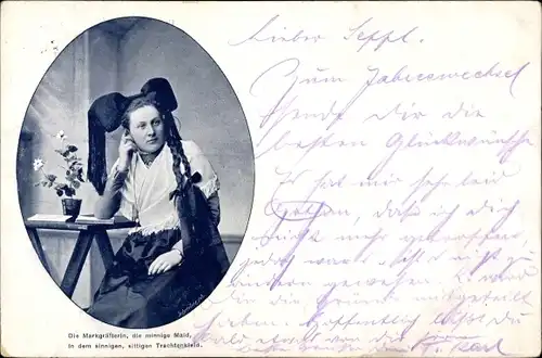 Ak Die Markgräflerin in Trachtenkleid, Markgräfler Tracht