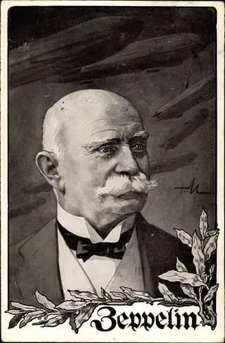 Künstler Ak Ferdinand Graf von Zeppelin, Portrait, Deutscher Luftflotten Verein