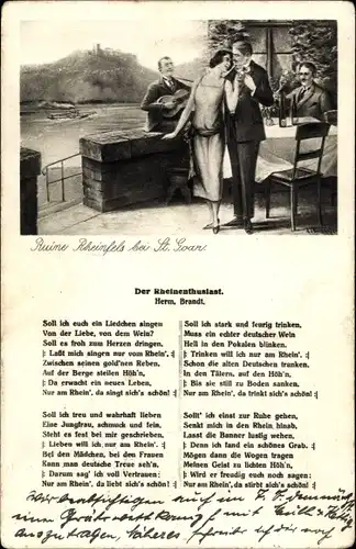 Lied Ak Der Rheinenthusiast, Hermann Brandt, Ruine Rheinfels