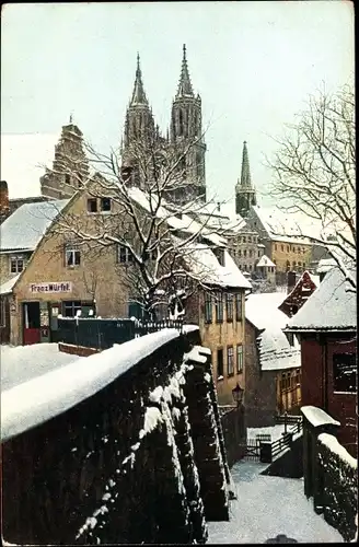 Ak Meißen in Sachsen, Rote Stufen, Winter