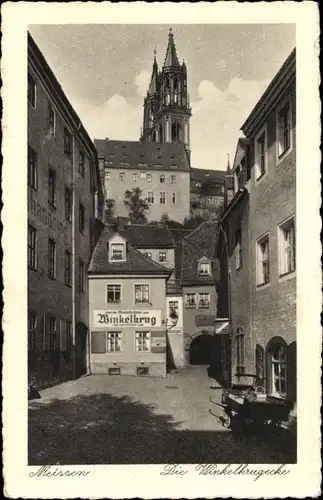 Ak Meißen Sachsen, Winkelkrug, Winkelkrugecke, Kirche