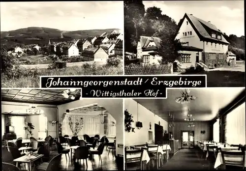 Ak Johanngeorgenstadt im Erzgebirge, Wittigsthaler Hof, Speisesaal, Umgebung, Außenansicht