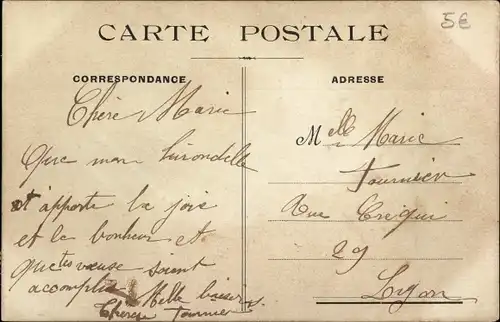 Ak Schwalbe im Flug, Glücksklee