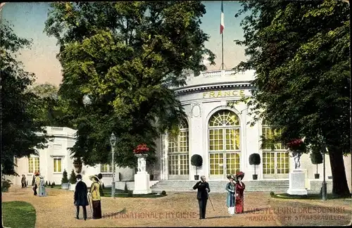 Ak Dresden, Hygiene Ausstellung 1911, Französischer Staatspavillon