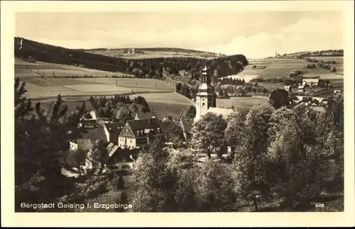 Ak Geising Altenberg im Erzgebirge, Teilansicht mit Kirche