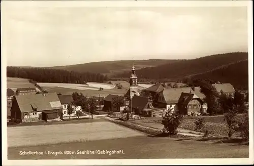 Ak Schellerhau Altenberg im Erzgebirge, Panorama, Gebirgshof