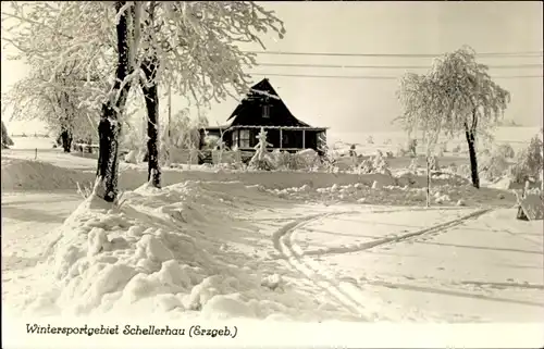 Ak Schellerhau Altenberg im Erzgebirge, Winteransicht
