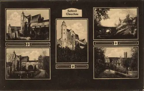 Ak Glauchau, Blick auf Schloss Glauchau mit Brücke