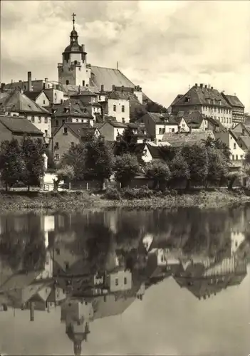 Ak Ronneburg in Thüringen, Blick auf den Ort mit Kirche