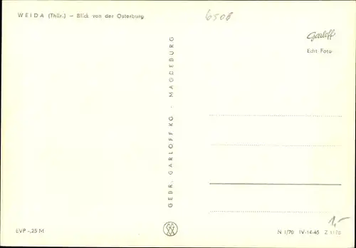 Ak Weida in Thüringen, Blick von der Osterburg