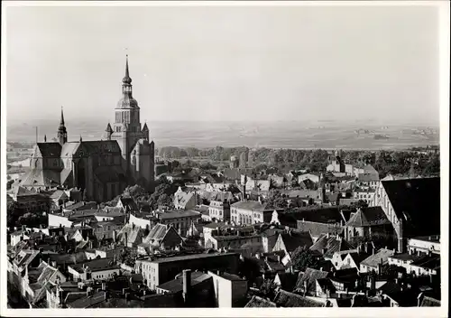 Ak Stralsund in Vorpommern, Stadtbild vom Turm der Nikolaikirche aus, Marienkirche, Katharinenkirche