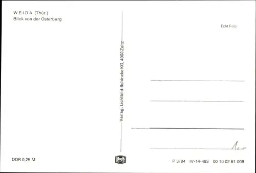 Ak Weida in Thüringen, Blick von der Osterburg