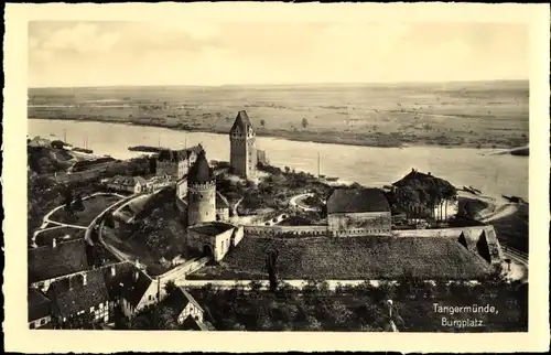 Ak Tangermünde an der Elbe, Burgplatz, Panorama