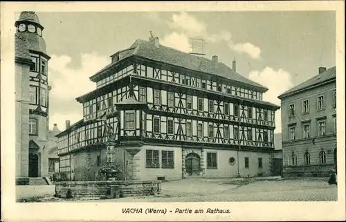 Ak Vacha in der Rhön Thüringen, Partie am Rathaus