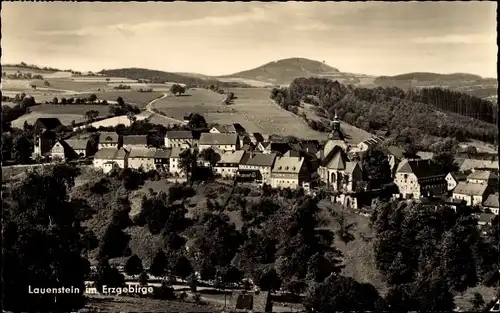 Ak Lauenstein Altenberg im Erzgebirge, Panorama, Kirche