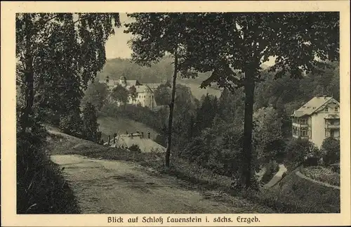 Ak Lauenstein Altenberg im Erzgebirge, Blick auf Schloss