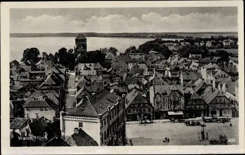 Ak Waren an der Müritz, Totalansicht von der Stadt