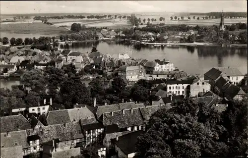 Ak Malchow in Mecklenburg, Panorama, Kirche