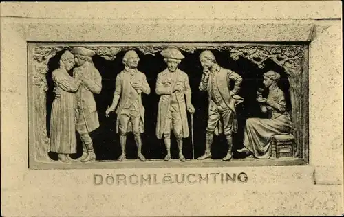 Ak Reuterstadt Stavenhagen in Mecklenburg, Dörchläuchting, Darstellung an Denkmal