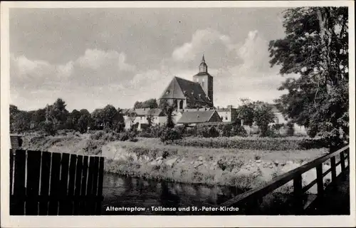 Ak Altentreptow in Mecklenburg Vorpommern, Tollense und St. Peter-Kirche