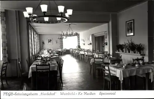 Ak Weinböhla in Sachsen, FDGB Erholungsheim Heidehof, Speisesaal
