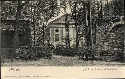 Ak Alt Zella Nossen in Sachsen, Blick nach dem Mausoleum