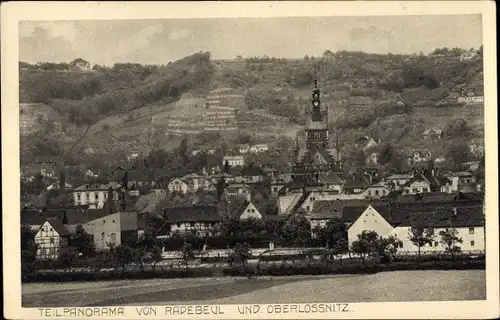 Ak Radebeul in Sachsen, Teilpanorama von Radebeul und Oberlössnitz, Kirche