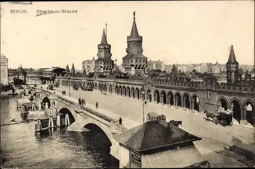 Ak Berlin Kreuzberg, Oberbaumbrücke