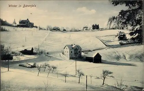 Ak Bärenfels Altenberg im Erzgebirge, Teilansicht, Winter