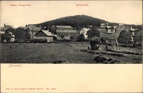 Ak Bärenfels Altenberg im Erzgebirge, Teilansicht, Spitzen-Berg