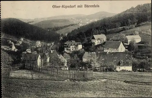 Ak Ober Kipsdorf Altenberg im Erzgebirge, Totalansicht des Ortes, Bärenfels