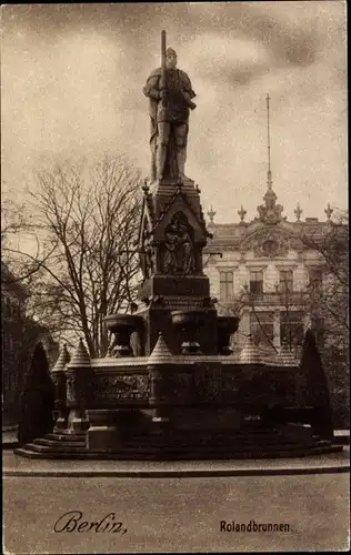 Ak Berlin Tiergarten, Rolandbrunnen