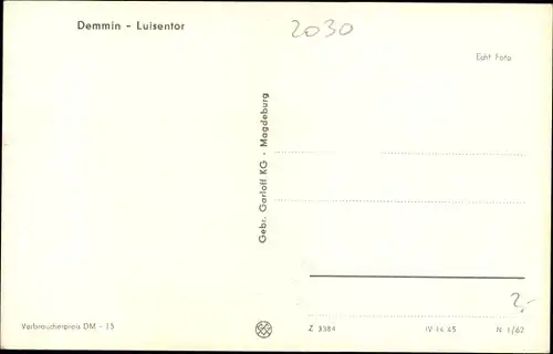 Ak Demmin in Vorpommern, Luisentor