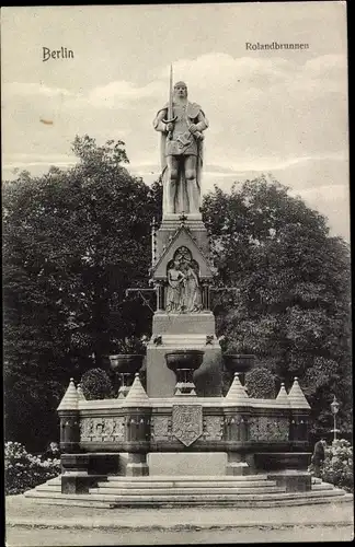 Ak Berlin Tiergarten, Rolandbrunnen
