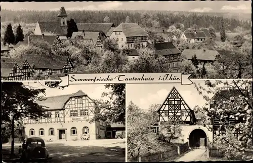 Ak Tautenhain in Thüringen, Panorama, Gasthaus