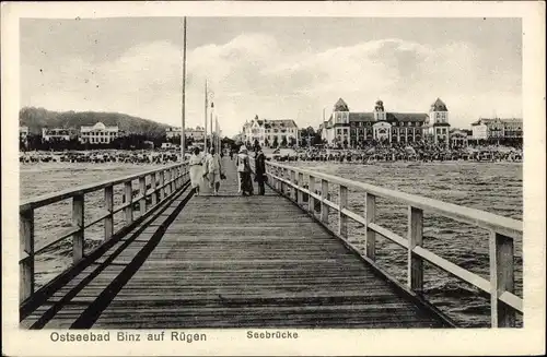 Ak Seebad Binz auf Rügen, Seebrücke, Kurhaus