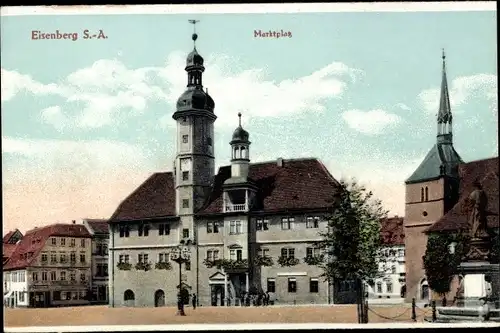 Ak Eisenberg in Thüringen, Marktplatz, Rathaus