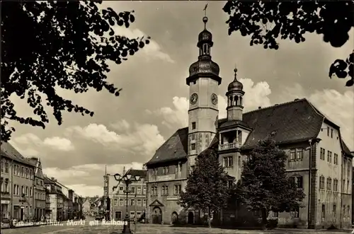Ak Eisenberg in Thüringen, Markt mit Rathaus