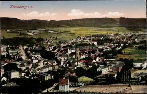 Ak Kirchberg in Sachsen, Panorama, Kirche