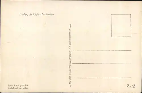 Ak Freital Sachsen, Jochhöhschlösschen