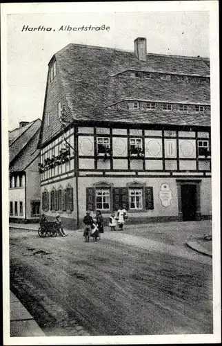 Ak Hartha in Mittelsachsen, Albertstraße, Gasthaus
