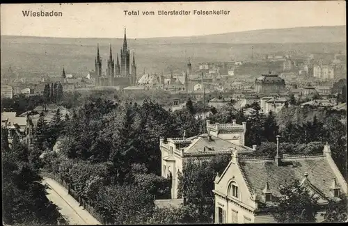 Ak Wiesbaden in Hessen, Total vom Bierstadter Felsenkeller